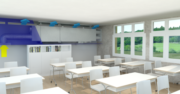 FVS-900 Eco2School - Unité de ventilation décentralisée de facade pour salles de classes, réunions, séminaires et laboratoires (hors applications résidentielles), avec gestion de la température et du CO2, filtration des pollens et récupérateur de chaleur haute efficacité jusqu'à 900m3/h – Image 5