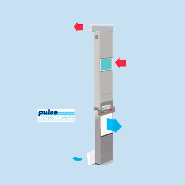 FVPpulseS - Unité decentralisée non carrossé encastrable en pilier pour installation sous habillage architectural, climatisation et apport d’air neuf par la facade