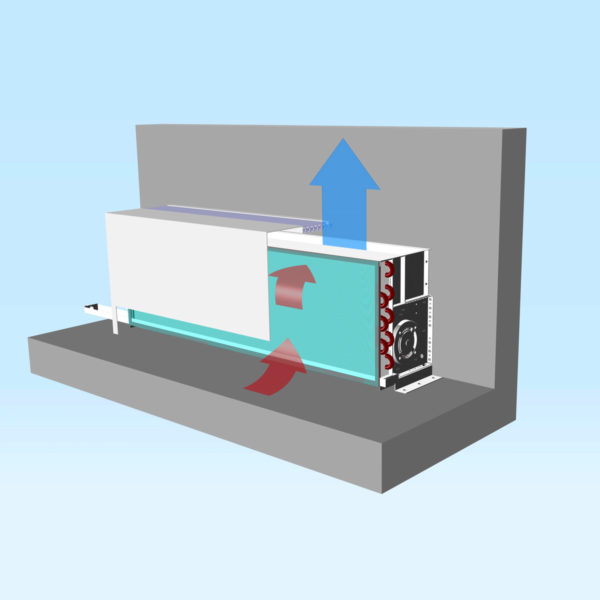 VFC-N - Ventilo-convecteur en allège non carrosé, faible hauteur h=290 mm, très basse consommation d’énergie, diffusion en "mélange et déplacement"