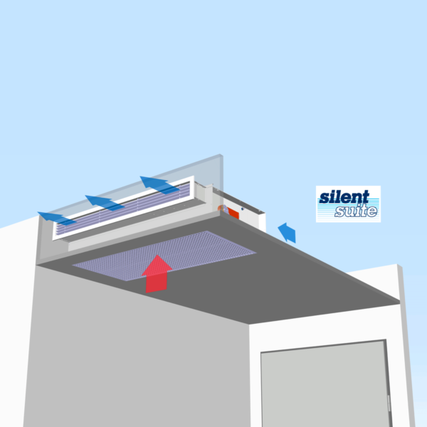 HFFsuite - Éjecto-convecteur encastrable en soffite pour l'hôtelerie, super silencieux, avec reprise par le dessous et raccordement de l'air primaire par l'arrière – Image 2